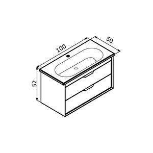 Clay 100 Cm Sahra Banyo Dolabı Alt Modül Ve Lavabo
