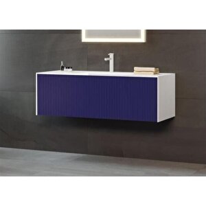 Cube 120 Cm Lacivert Banyo Dolabı Alt Modül Ve Lavabo