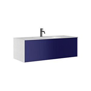Cube 120 Cm Lacivert Banyo Dolabı Alt Modül Ve Lavabo