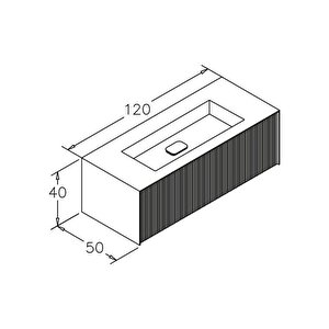 Cube 120 Cm Lacivert Banyo Dolabı Alt Modül Ve Lavabo