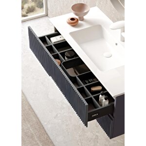 Moonlight 90 Cm Antrasit Banyo Dolabı Alt Modül Ve Lavabo
