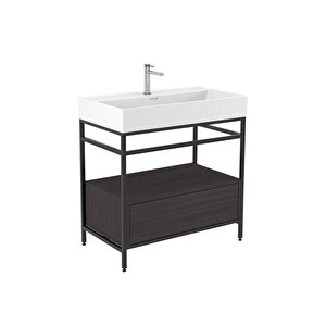 Orka Vegas 80 Cm Antrasit Banyo Dolabı Alt Modül Ve Lavabo