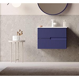 Moonlight 70 Cm Lacivert Banyo Dolabı Alt Modül Ve Lavabo
