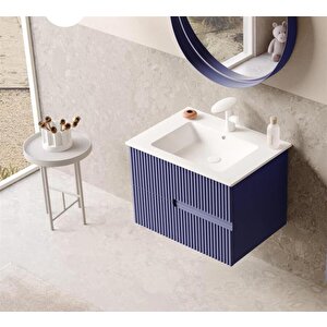 Moonlight 70 Cm Lacivert Banyo Dolabı Alt Modül Ve Lavabo