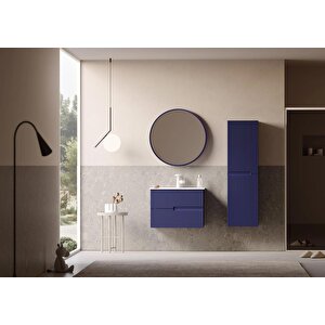 Moonlight 70 Cm Lacivert Banyo Dolabı Alt Modül Ve Lavabo