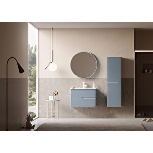 Moonlight 70 Cm Mavi Banyo Dolabı Alt Modül Ve Lavabo