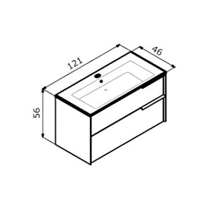 Novento 120 Cm Cabana Banyo Dolabı Alt Modül Ve Lavabo