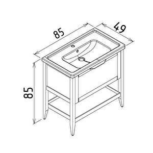 Orka Bastle 80 Cm Beyaz Banyo Dolabı Alt Modül Ve Lavabo