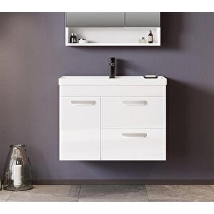 Nova 80 Cm Beyaz Banyo Dolabı Alt Modül Ve Lavabo