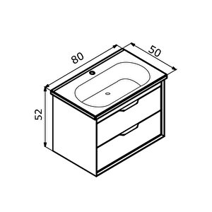 Clay 80 Cm Toprak Banyo Dolabı Alt Modül Ve Lavabo