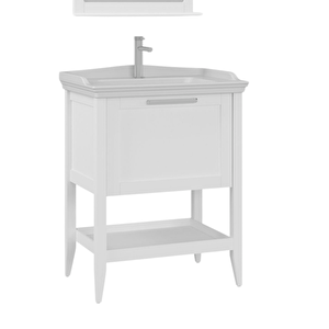 Bastle 65 Cm Beyaz Banyo Dolabı Alt Modül Ve Lavabo