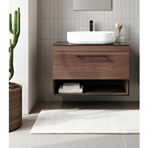 Knidos 90 Cm Navaro Banyo Dolabı Alt Modül Ve Lavabo