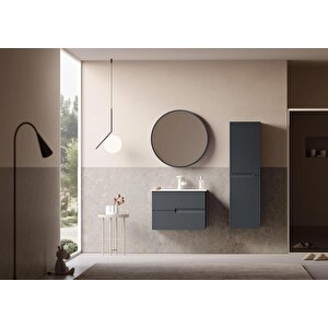 Moonlight 70 Cm Antrasit Banyo Dolabı Alt Modül Ve Lavabo