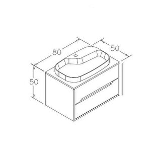 Galia 80 Cm Lidya Banyo Dolabı Alt Modül Ve Lavabo