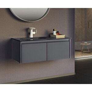 Lisbon 90 Cm Antrasit Banyo Dolabı Alt Modül Ve Lavabo