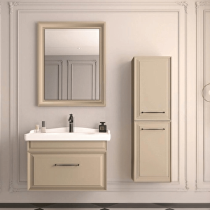 Design 85 Cm Cappucino Banyo Dolabı Alt Modül Ve Lavabo