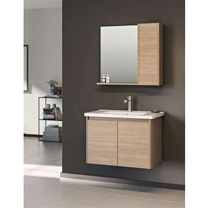 Duden 80 Cm Beyaz Kapaklı Banyo Dolabı Alt Modül Ve Lavabo