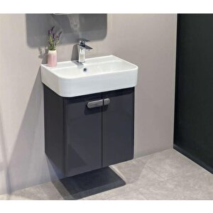 Orbit 55 Cm Antrasit Banyo Dolabı Alt Modül Ve Lavabo