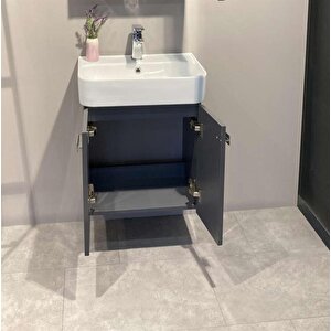 Orbit 55 Cm Antrasit Banyo Dolabı Alt Modül Ve Lavabo