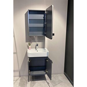 Orbit 55 Cm Antrasit Banyo Dolabı Alt Modül Ve Lavabo