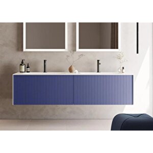 Cube 160 Cm Lacivert Banyo Dolabı Alt Modül Ve Lavabo