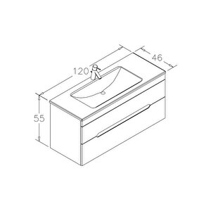 Orka Varna 120 Cm Mat Antrasit Banyo Dolabı Alt Modül Ve Lavabo