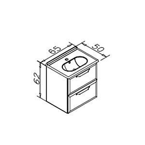 Nuvola 65 Cm Beyaz Banyo Dolabı Alt Modül Ve Lavabo