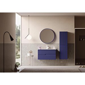 Moonlight 90 Cm Lacivert Banyo Dolabı Alt Modül Ve Lavabo