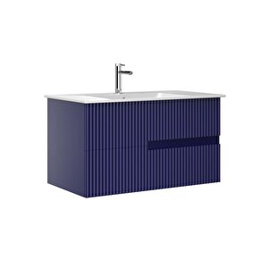Moonlight 90 Cm Lacivert Banyo Dolabı Alt Modül Ve Lavabo