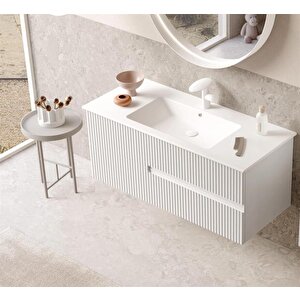 Moonlight 90 Cm Beyaz Banyo Dolabı Alt Modül Ve Lavabo