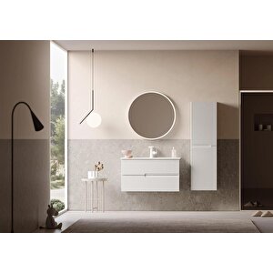 Orka Moonlight 90 Cm Beyaz Banyo Dolabı Alt Modül Ve Lavabo