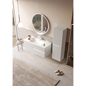 Orka Moonlight 90 Cm Beyaz Banyo Dolabı Alt Modül Ve Lavabo