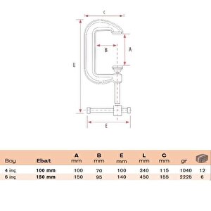 Dövme Kazancı İşkencesi G Tipi 6 Inç 150 Mm