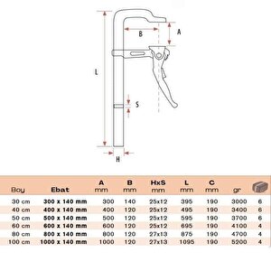 Hızlı Tip Dövme Çelik İşkence 60 Cm 600x140 Mm