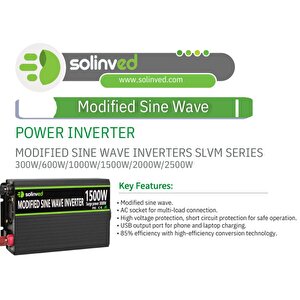 Solinved Slvm Serisi 1000w Modifiye Sinüs İnverter 12vs