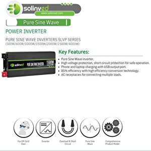 Solinved Slvp Serisi 2500w Tam Sinüs İnverter 12v