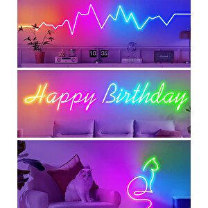Usb Neon Rgb Piksel Şerit Led - Animasyonlu - Sese Duyarlı - 5 Metre (mobil Aplikasyon - Kumandalı))