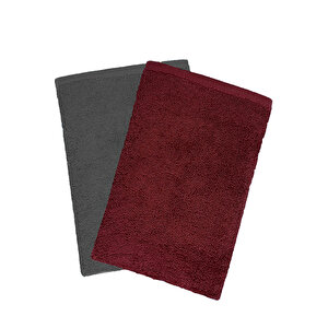 2 Li Lüks El Yüz Havlu Seti 50x90 Cm %100 Pamuklu Gramajlı Grinja
