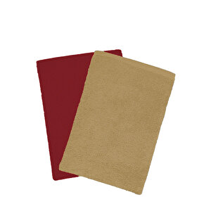 2 Li Lüks El Yüz Havlu Seti 50x90 Cm %100 Pamuklu Gramajlı Bejra Bordo