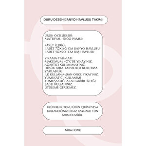 2 Parça Banyo Havlu Takımı %100 Pamuklu Duru Desen Mürdüm