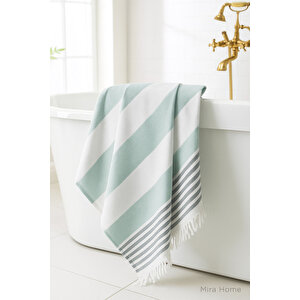 Serenity Büyük Boy Peştemal Havlu Deniz Plaj Banyo 90x170 Cm %100 Pamuk Yeşil