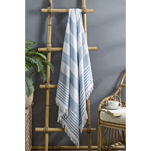 Serenity Büyük Boy Peştemal Havlu Deniz Plaj Banyo 90x170 Cm %100 Pamuk Mavi