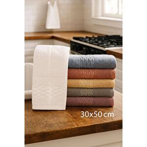 6'lı Mutfak Havlusu Seti 30x50 Cm %100 Pamuklu Duru