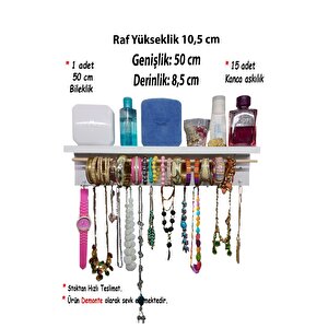 Kardelen - Çok Amaçlı Raflı Takı Askılığı-beyaz