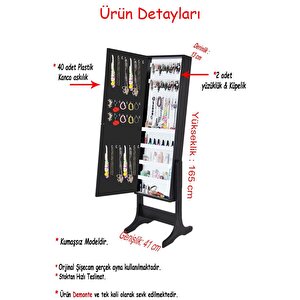 Çok Amaçlı Takı Dolabı Siyah - Kilitli