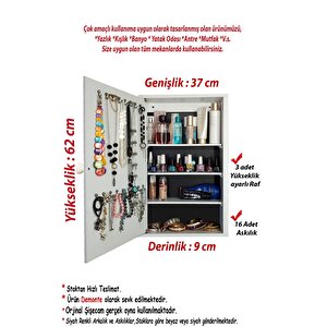 Gül  Çok Amaçlı  Aynalı Takı Dolabı