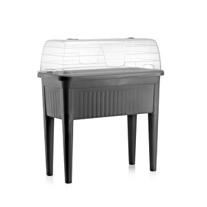 So-abs3 Fanuslu Ayaklı Bahçe Yetiştirme Saksı Seti 60 Litre No 3 Antrasit