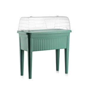 So-abs3 Fanuslu Ayaklı Bahçe Yetiştirme Saksı Seti 60 Litre No 3 Yeşil