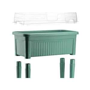 So-abs3 Fanuslu Ayaklı Bahçe Yetiştirme Saksı Seti 60 Litre No 3 Yeşil