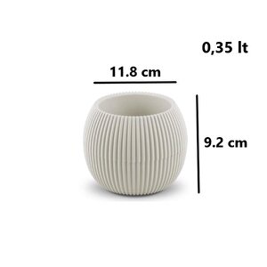 Omnipazar Krs Mercan Dekoratif Sukulent Kaktüs Plastik Saksı Takımı 3'lü Set Bej